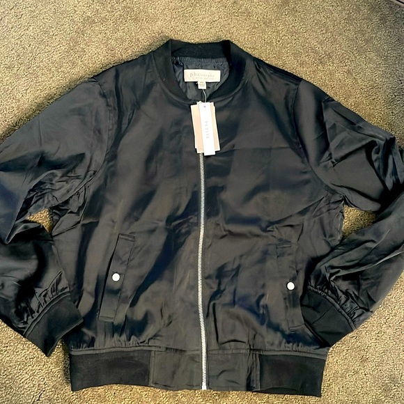 Philosophy Jackets & Blazers - New w/ tag Philosophy bomber jacket coat trendy satin look small women petite
